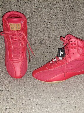 RYDERWEAR-Red High Top Weightlifting Shoes-D-MAK Block-Sz 11-NEW WITH TAG